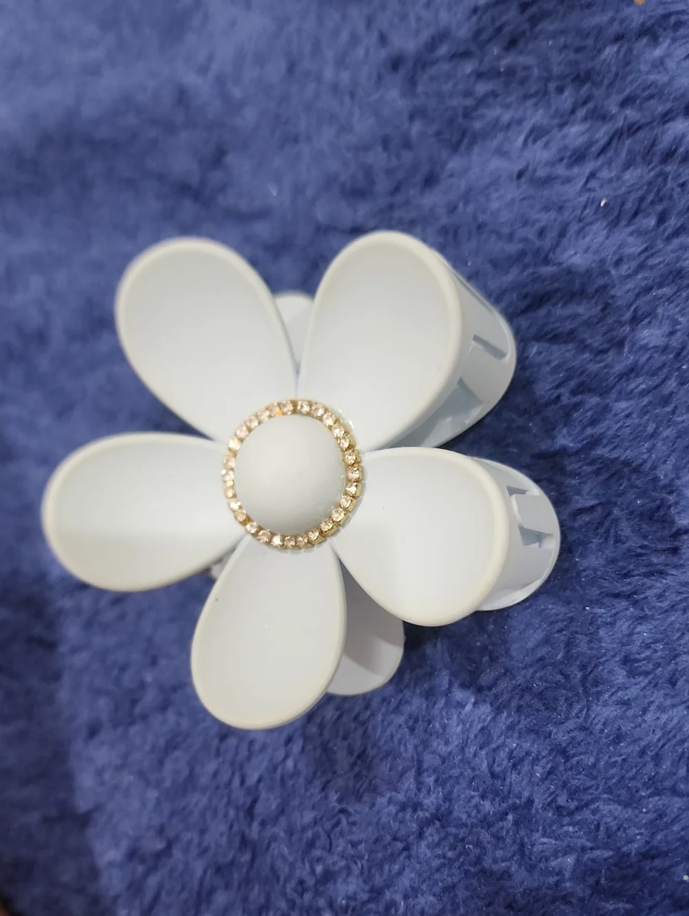 Ivory Floral Rhinestone Hair Clip